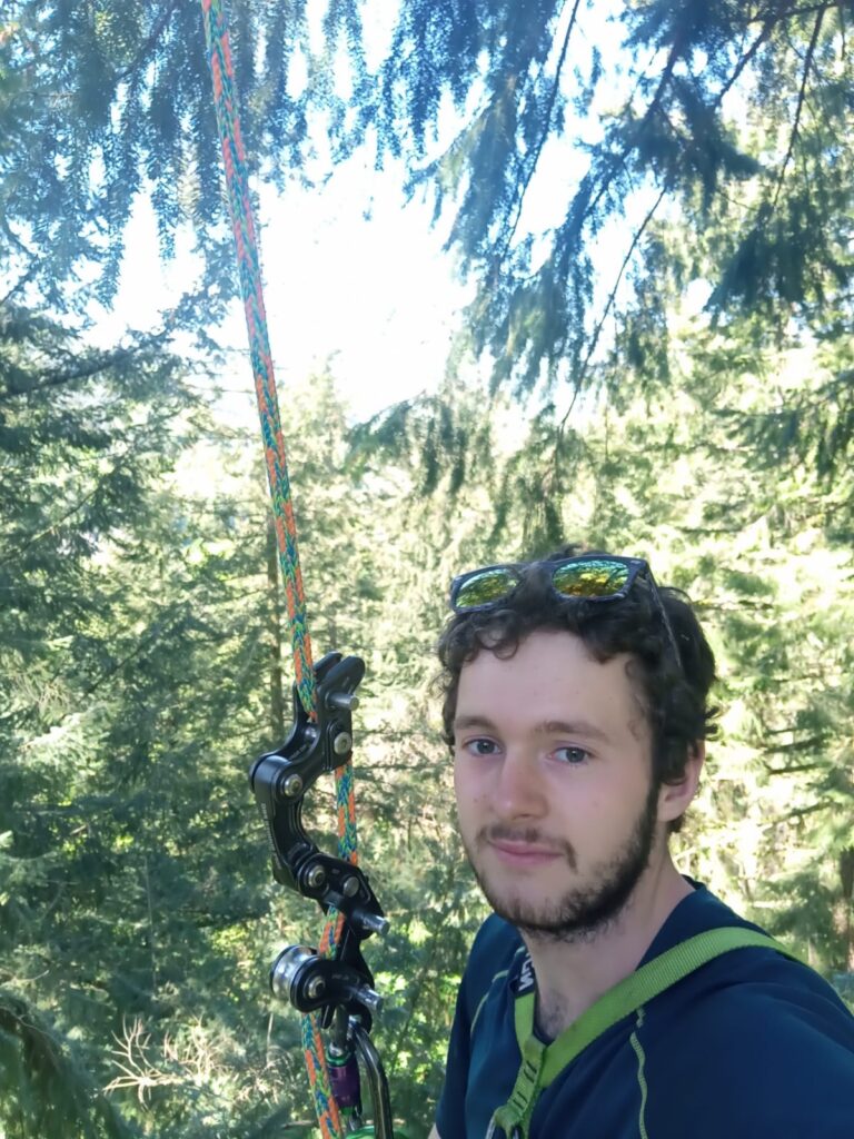 Doing a recreational climb
Tree surgery apprentice